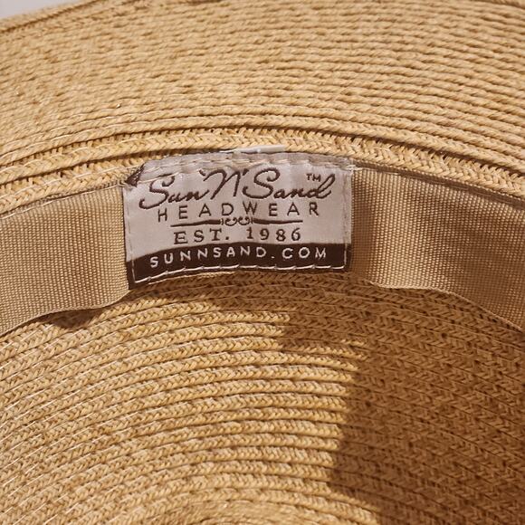 Sun N Sand Lot Of 2 Packable Straw Sun Hats Fedora And Ombre Sunset Resortwear - Picture 14 of 16